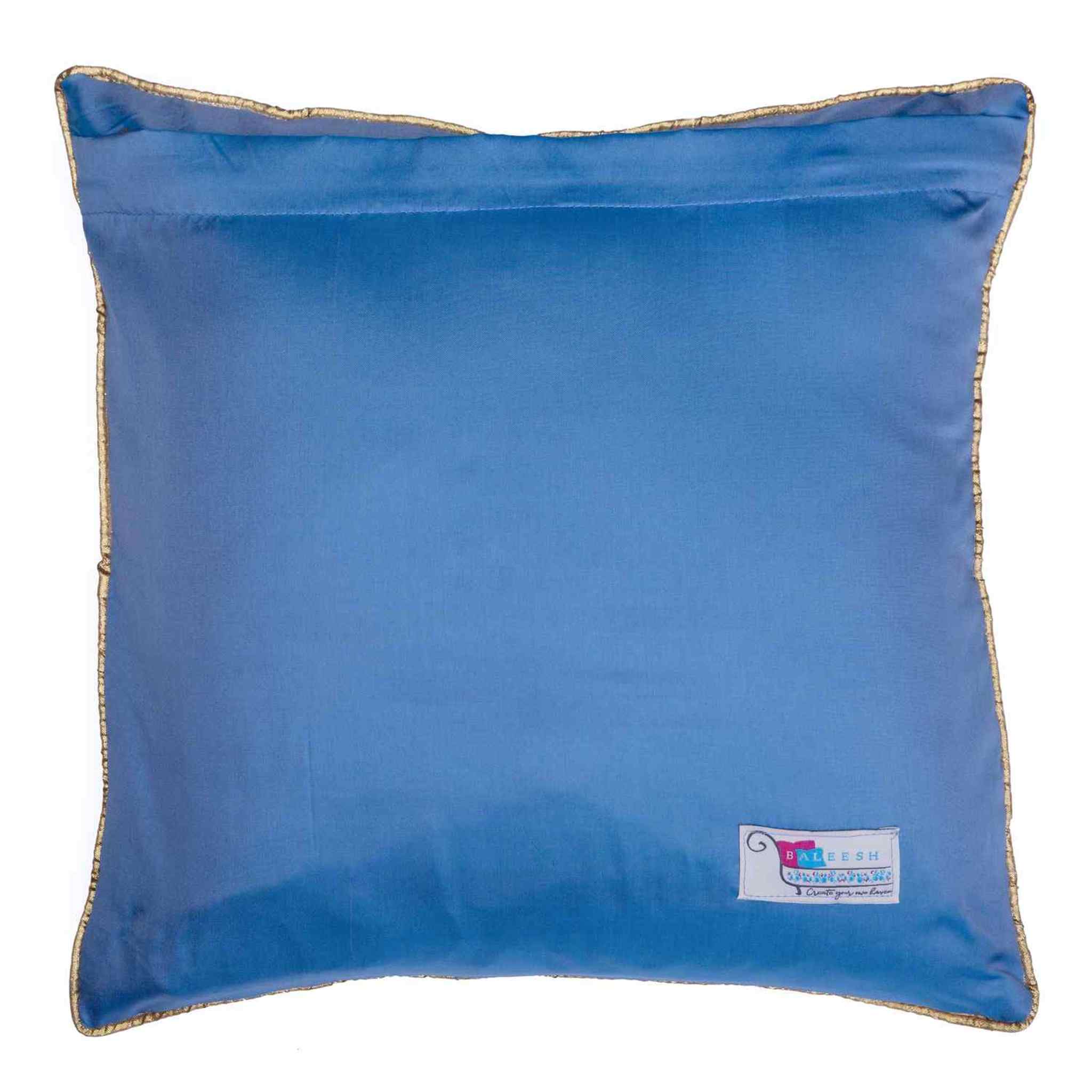 Banarasi Blue Cushion Cover