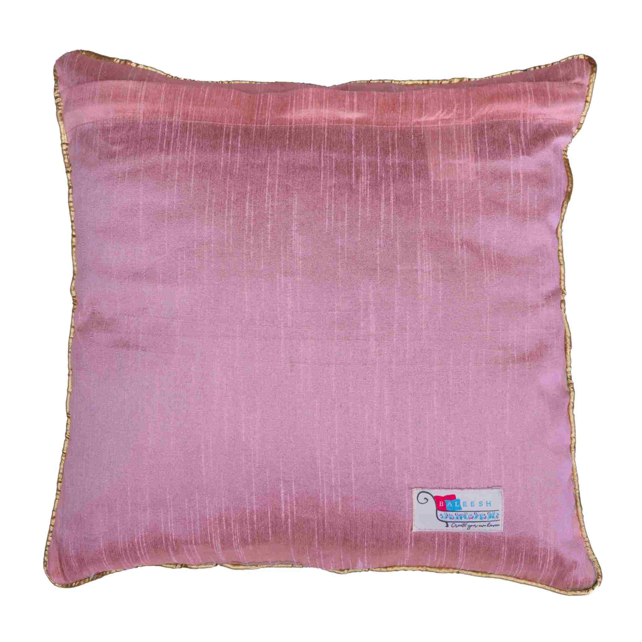 Banarasi Light Pink Cushion Cover