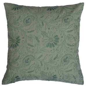 Green Chikankari Cushion Cover