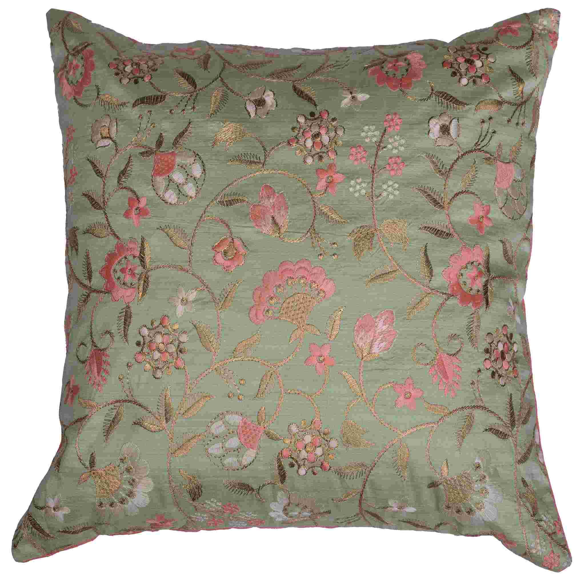 Pista Jaal With Embroidery Work Cushion Cover