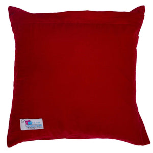 Red Velvet Zardozi Cushion Cover