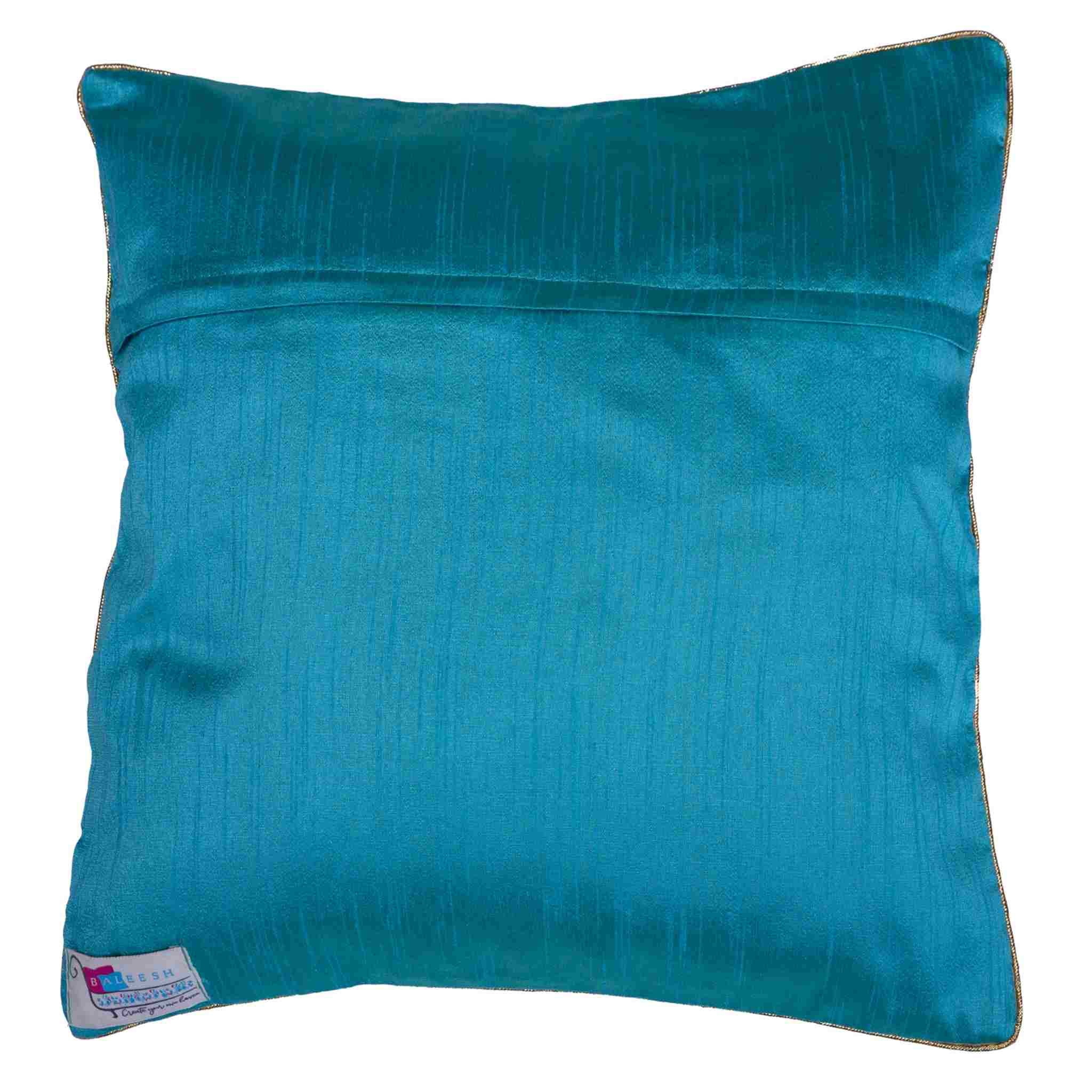 Sea Green Banarasi Cushion Cover